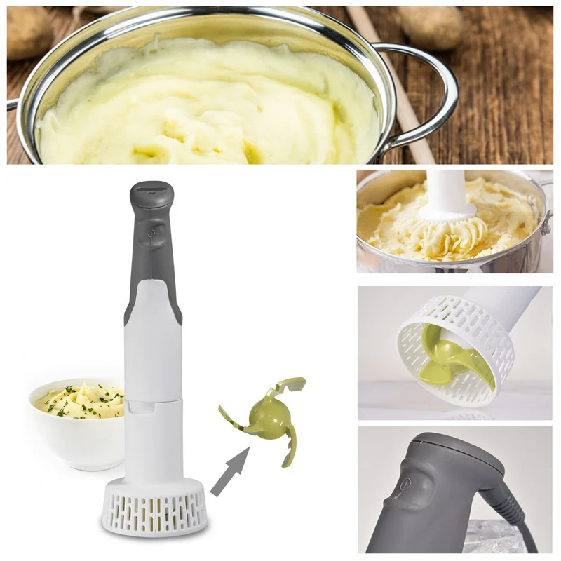 

EU Regulations Kitchen Electric Potato Masher Handheld Food Mixer Cooked Food Blender Mixer