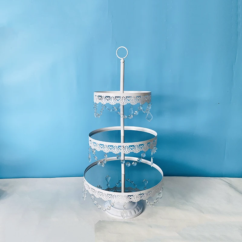 1pcs 3 tiers 1-18 шт Торт Стенд набор круглый металлический торт подставки ДЕСЕРТ ДИСПЛЕЙ кекс подставки, белый - Цвет: 1pcs 3 tiers