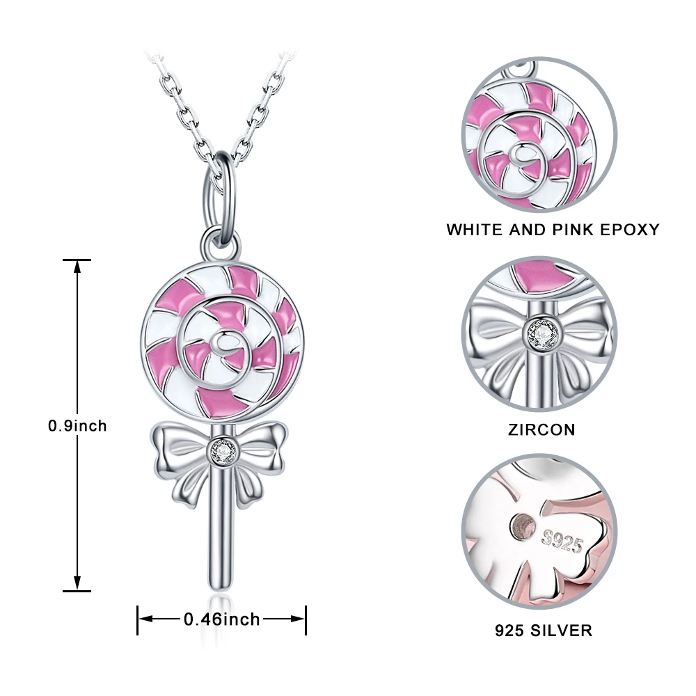 

925 Sterling Silver Lollipop Charm Beads Suitable for European Bracelet Women's Fine Jewelry 2020 Halloween Hot Selling Gifts