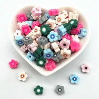 new 30pcs 10mm flower shape beads polymer clay spacer loose beads for jewelry making diy bracelet accessories