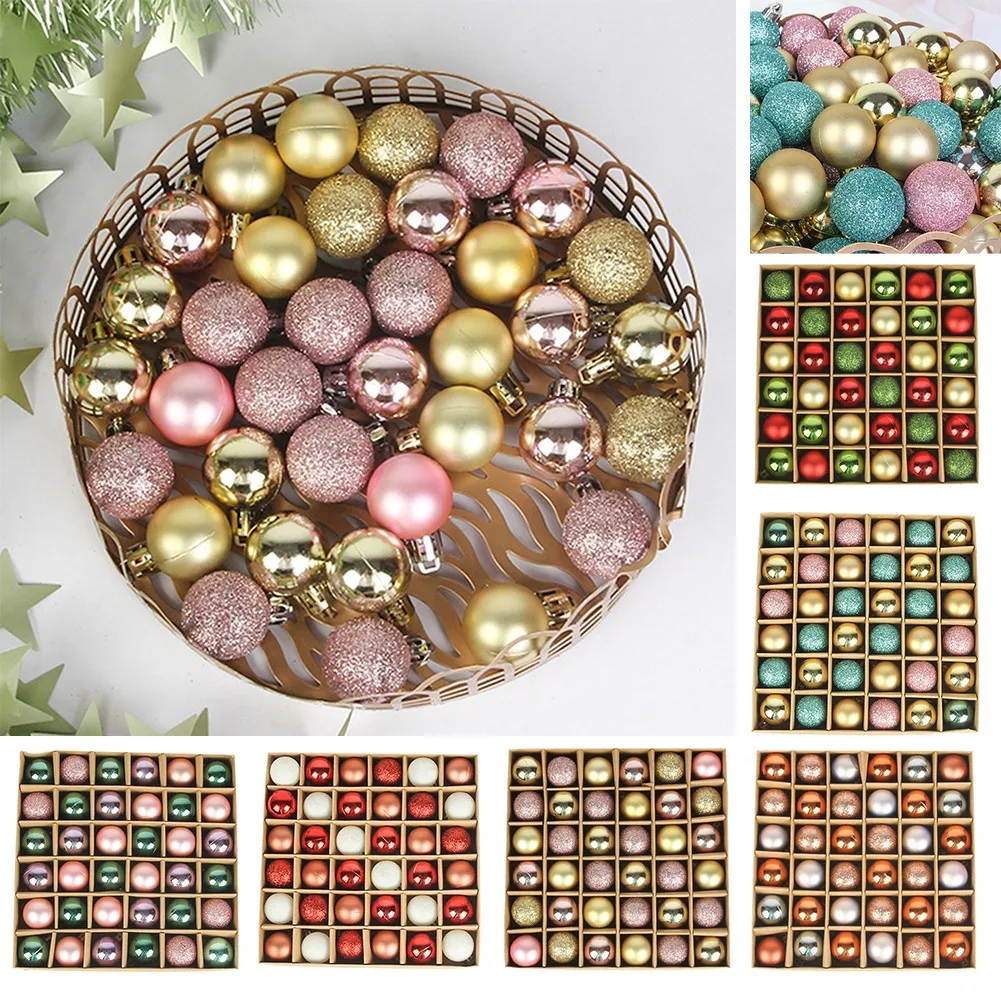 

36Pcs/box Christmas Balls 3cm Glitter Christmas Balls Baubles Xmas Tree Ornament Christmas Decor DIY Car Decoration Ornaments