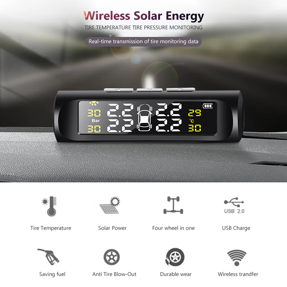 AOSHIKE Универсальная автомобильная TPMS система контроля давления в шинах с