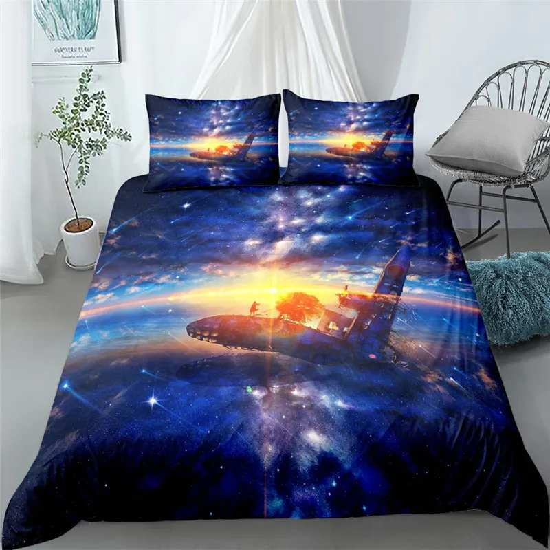fantastic star sky  3d bedding set king queen double full twin single size bed linen set