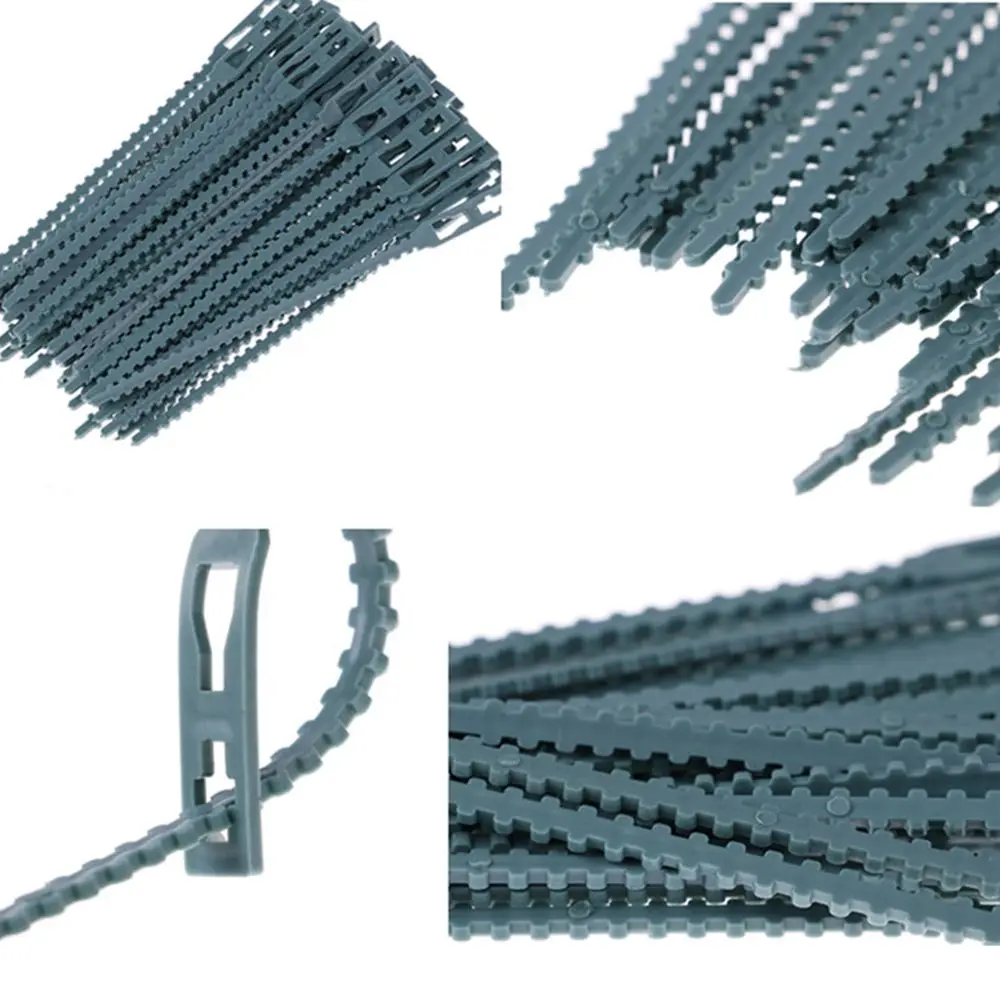 30 шт./лот регулируемые пластиковые кабельные стяжки для растений Многоразовые