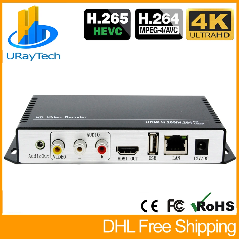 H.265 H.264 Ultra HD 4K видео аудио декодер IP потоковый декодер IP к HDMI+ CVBS AV поддержка 4K выход для декодирования кодировщика