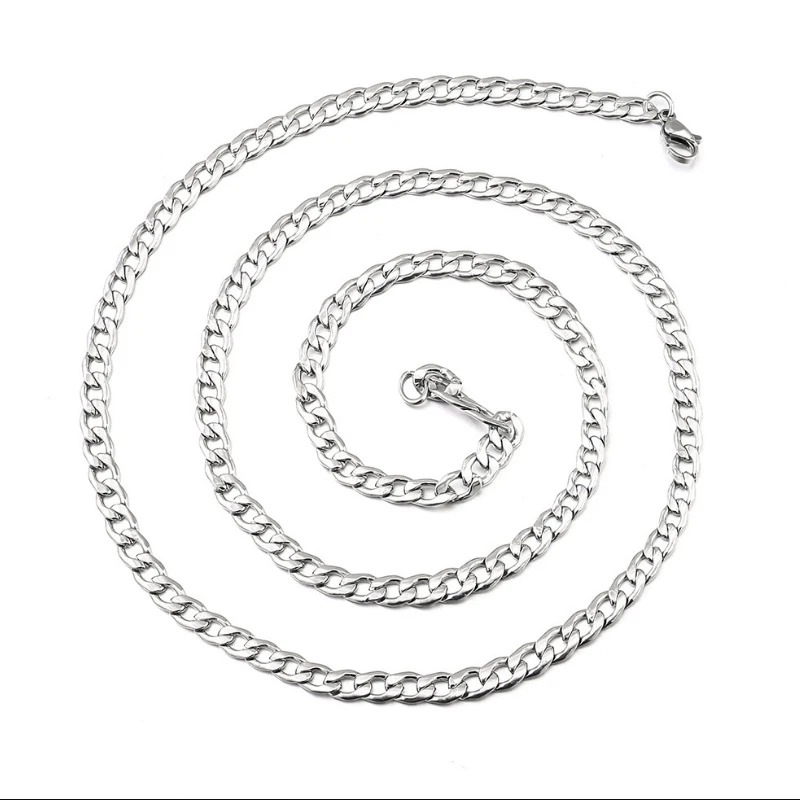 

Classic Wide Stainless Steel Cuban Link Chains Chokers Necklace for Mens Women Jewelry Silver Plated Solid Metal Fashion Jewelry