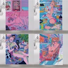 Милый комнатный декор, настенный гобелен, аниме, искусственный настенный фон для спальни, Декор, розовый женский гобелены, домашний декор, гобелены