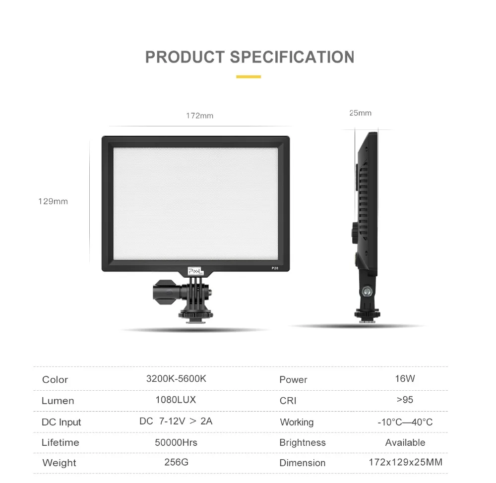 Освещение для фотостудии Pixel P20 светодиодное освещение фото и видеосъемки Для Canon