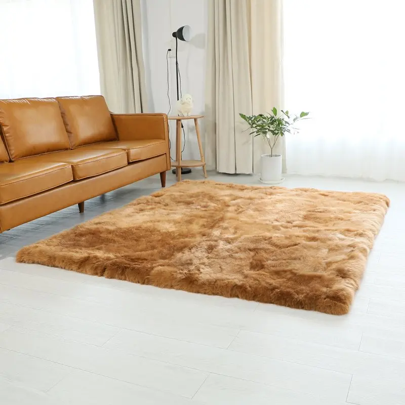 Ковер из натуральной овчины квадратной формы большой размер натуральный овечий