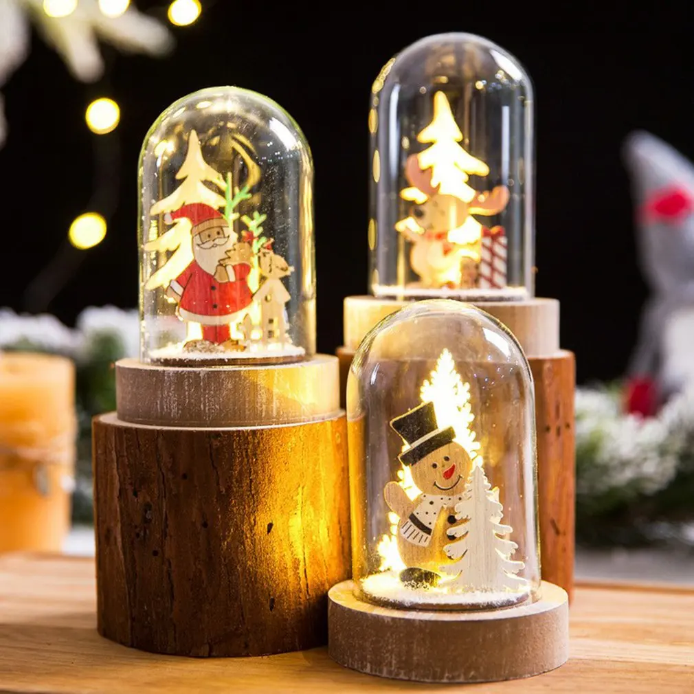 

Рождественский Снежный шар, ночник, декоративные украшения, стеклянная крышка, освещение, олень, Рождественская елка, праздничные атмосфер...