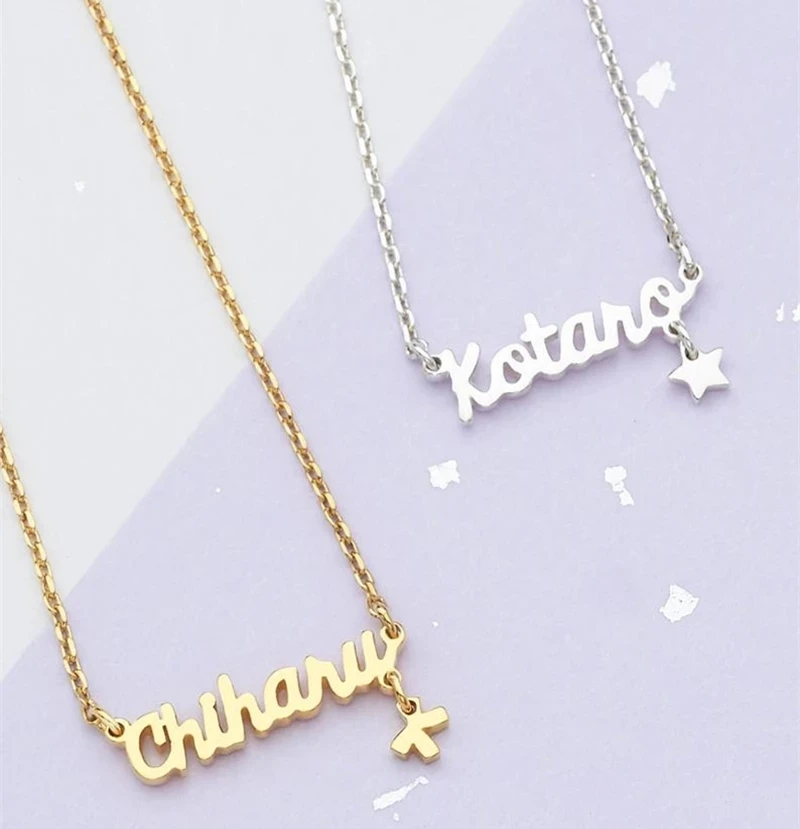 

Trendy Customed Name Necklace For Women Stainless Steel Butterfly Moon Crown Heart Custom Letter Necklace Choker Party Gifts