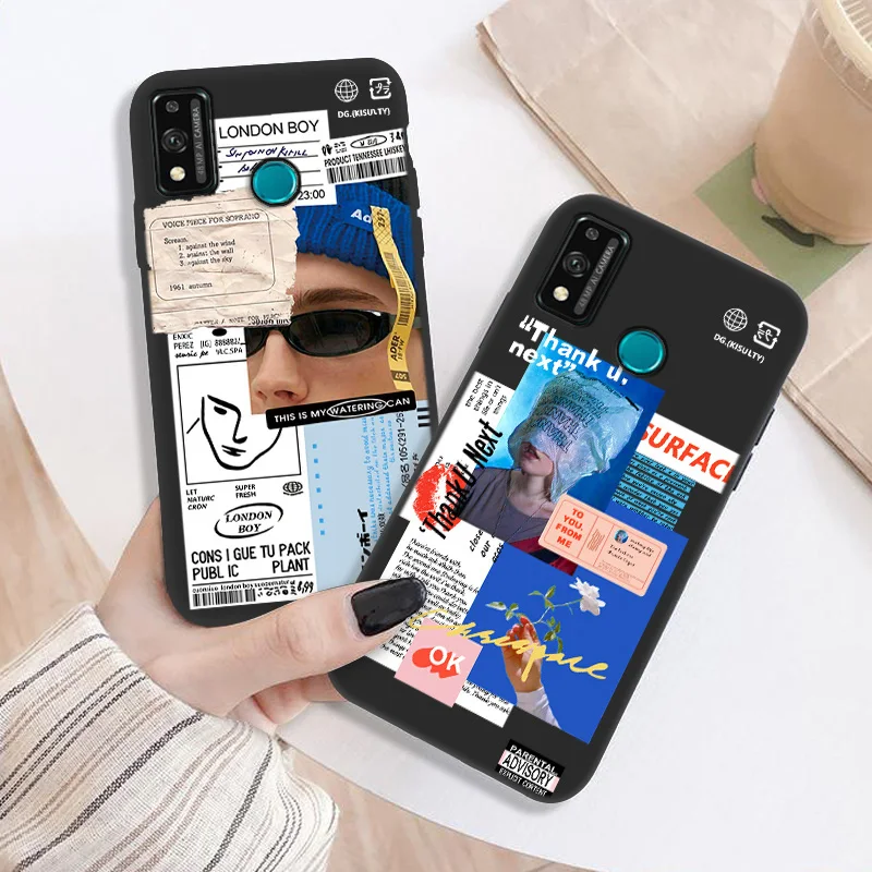 On Honor 9X Case For Huawei Honor 9X Pro 9X Lite X10 9A 9i 2018 V9 Play View 20 30 Note 10 V10 Case Label Barcode Silicone Cover