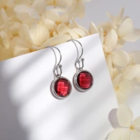 multicolor zircon round drop earrings for women high quality stainless steel fashion jewelry gift wholesale