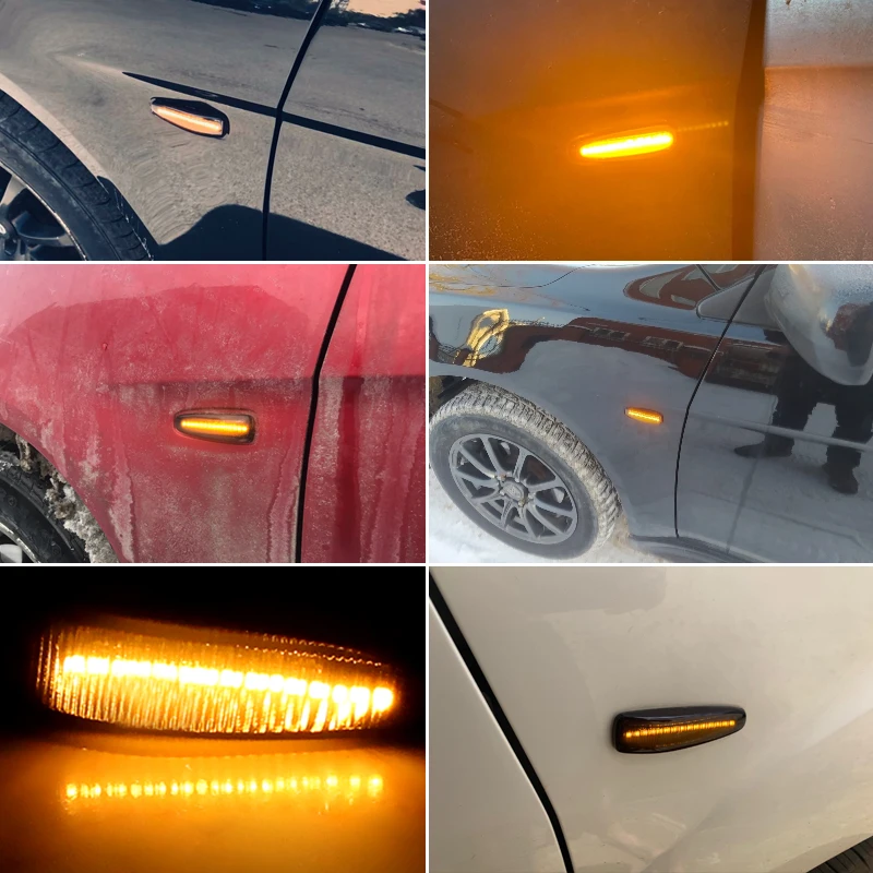 2 шт. струящиеся динамические светодиодные боковые габаритные фонари указателя