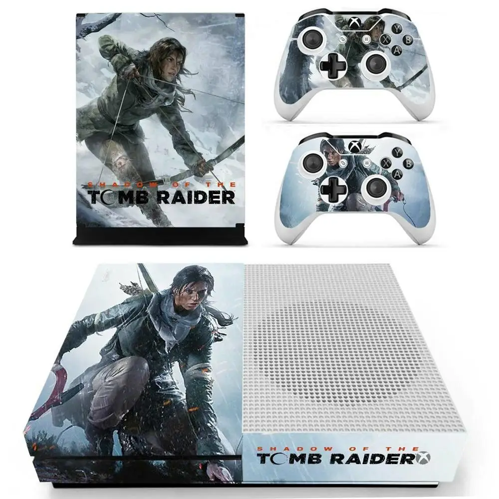 Tomb Raider наклейка s для Xbox One S виниловые наклейки кожи Pegatina one тонкая консоль и два