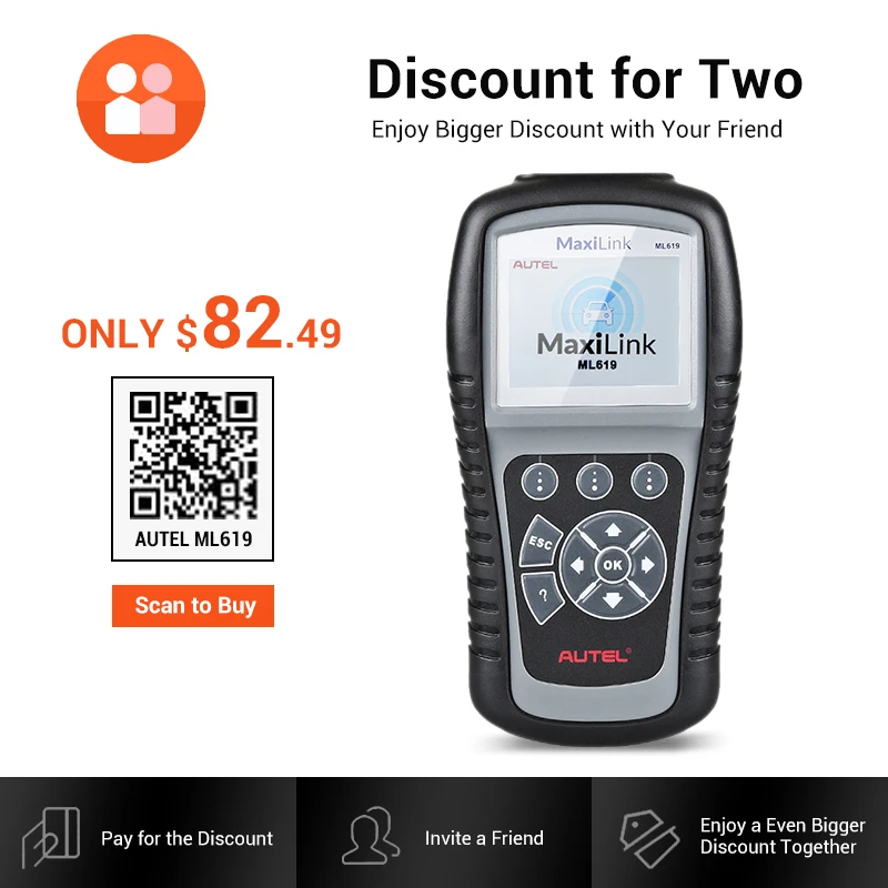 Autel MaxiLink ML619 сканер для диагностики авто автомобиля код ридер ABS SRS подушка