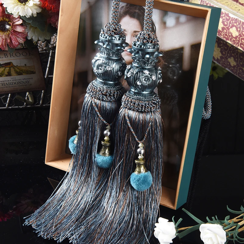 

Curtain Tapestry Hanging Tassel Double Ball Hanging Belt Ropes Buckle Decoration Curtains Accessories Tiebacks Buckle Bandages