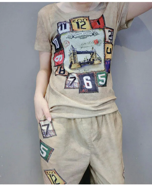 Спортивный костюм женский из 2 предметов растягивающаяся блузка с надписью в
