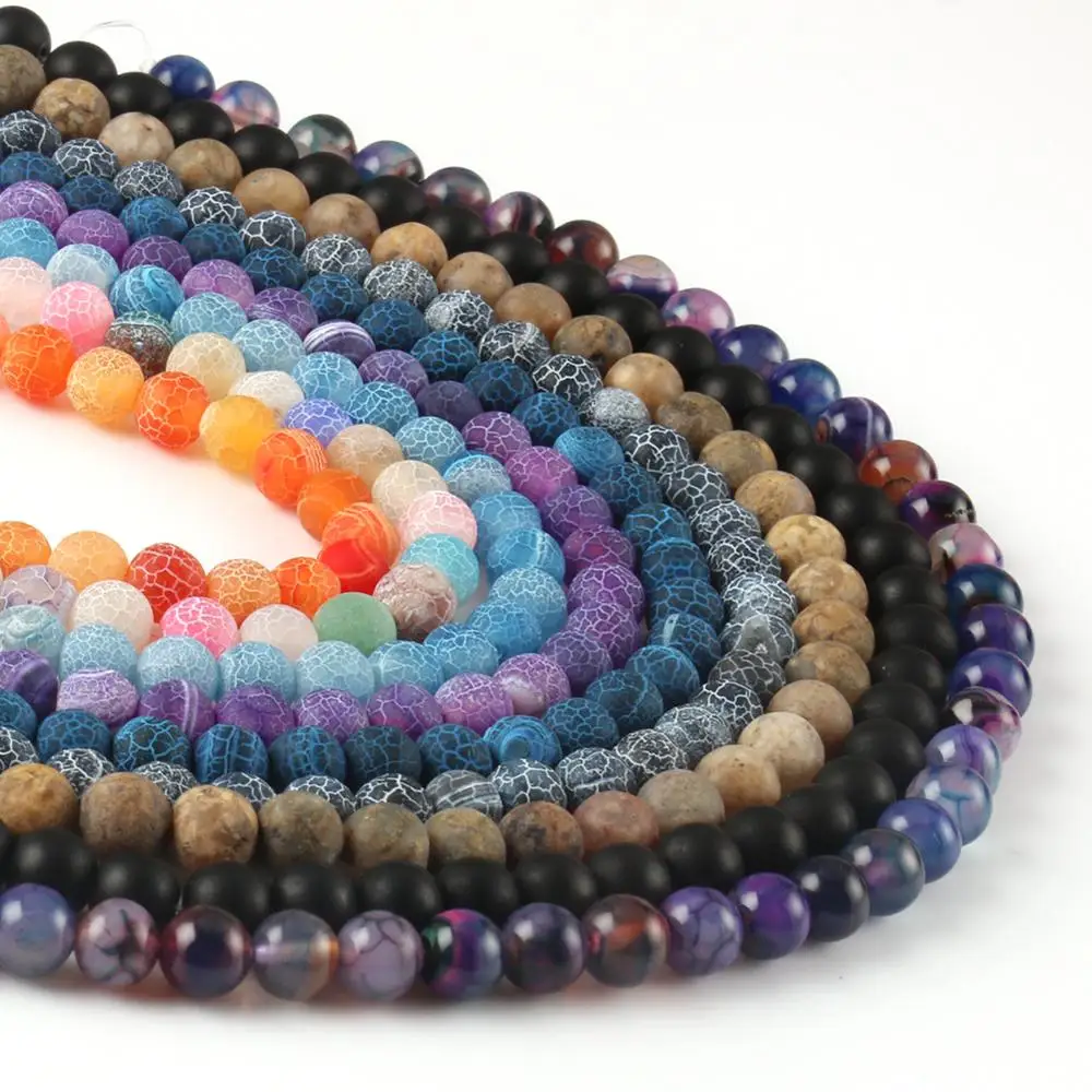 

28 style Natural Stone Beads Round Agates Ongx Beads for Jewelry Making DIY Bracelet Necklace Accessories Perles 15'' Wholesale