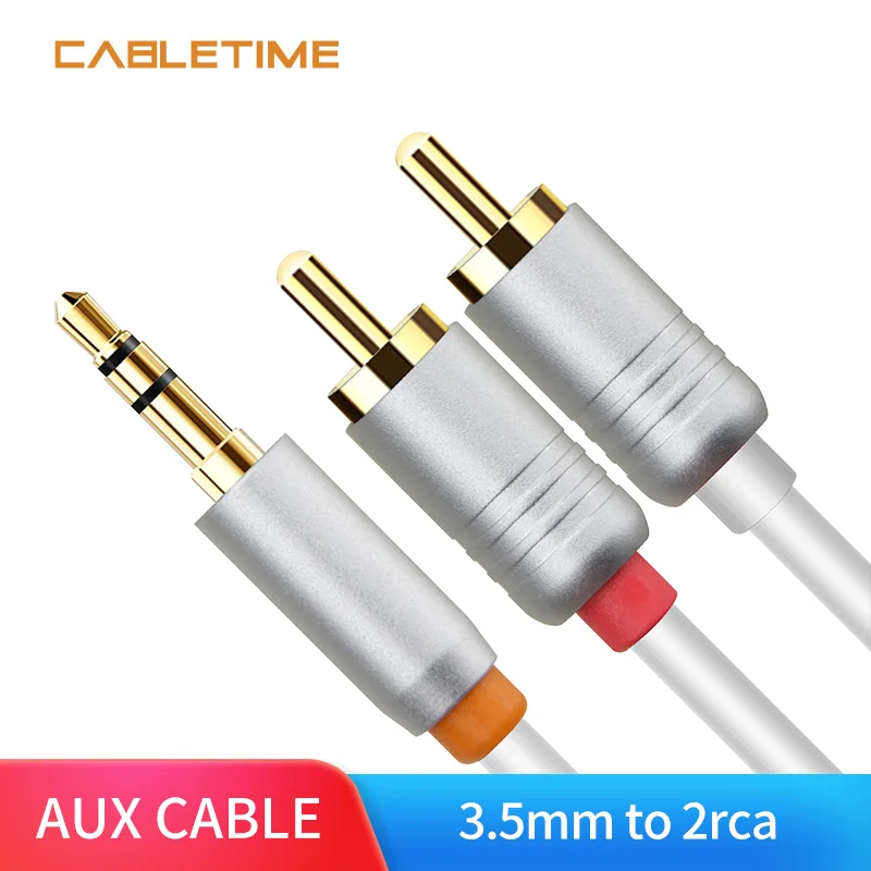 Кабель Cabletime 3 5 аудио в 2 RCA разъем мм AUX кабель для DJ усилителей сабвуфер микшер