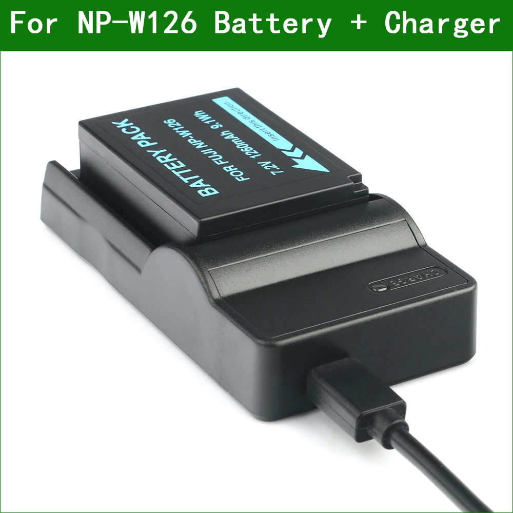 NP-W126 W126S цифровой Камера Батарея + Зарядное устройство для ЖК-дисплея с подсветкой Fujifilm BC-W126 HS30EXR HS33EXR HS35EXR HS50EXR X100F X100V