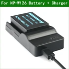 NP-W126 W126S цифровой Камера Батарея + Зарядное устройство для ЖК-дисплея с подсветкой Fujifilm BC-W126 HS30EXR HS33EXR HS35EXR HS50EXR X100F X100V