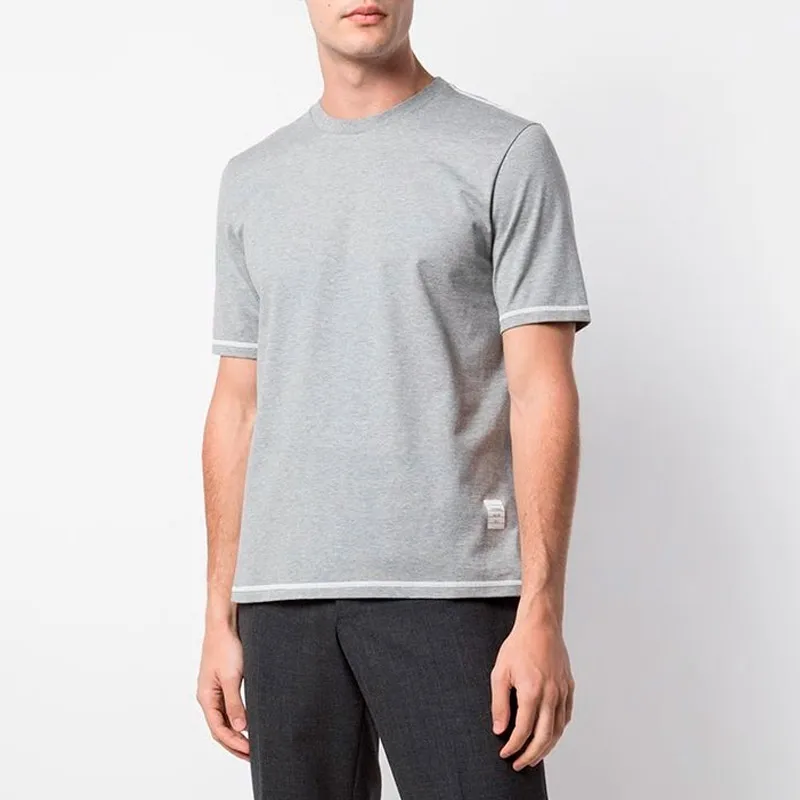 

TB 2021 Fashion Brand T-Shirt Men Women Short Casual Clothing Solid Summer Couple O-neck 100% Cotton T Shirts