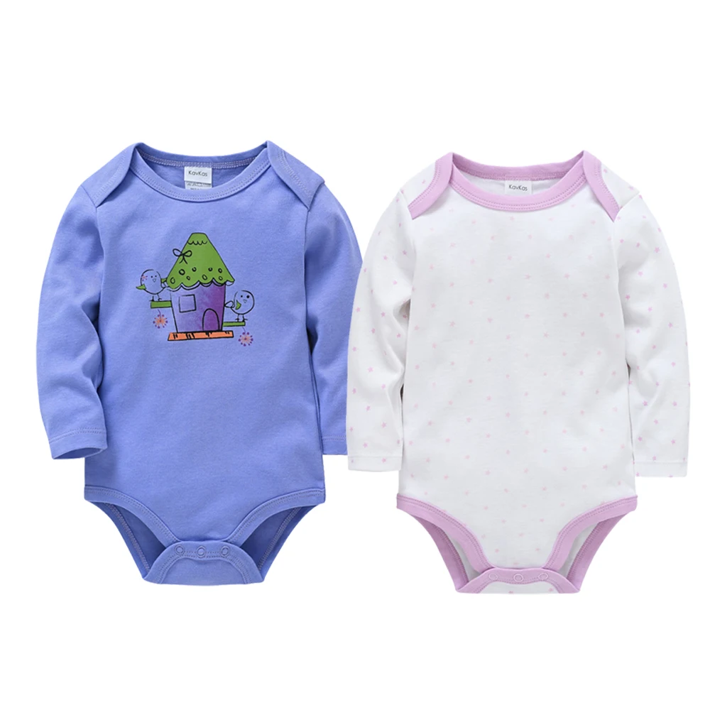 

Unisex Long Sleeve Baby Bodysuit 2 Pcs/set Autumn Body bebe Clothes 100%Cotton Cute Print Jumpsuit 0-12 months Toddlers Clothing