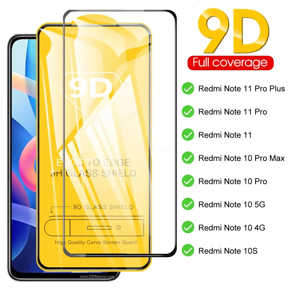 

9D закаленное стекло Redmi Note 11 Pro Plus защита для экрана для Xiaomi Redmi Note 10 Pro Max Note 11Pro 10S полное покрытие стеклянная пленка