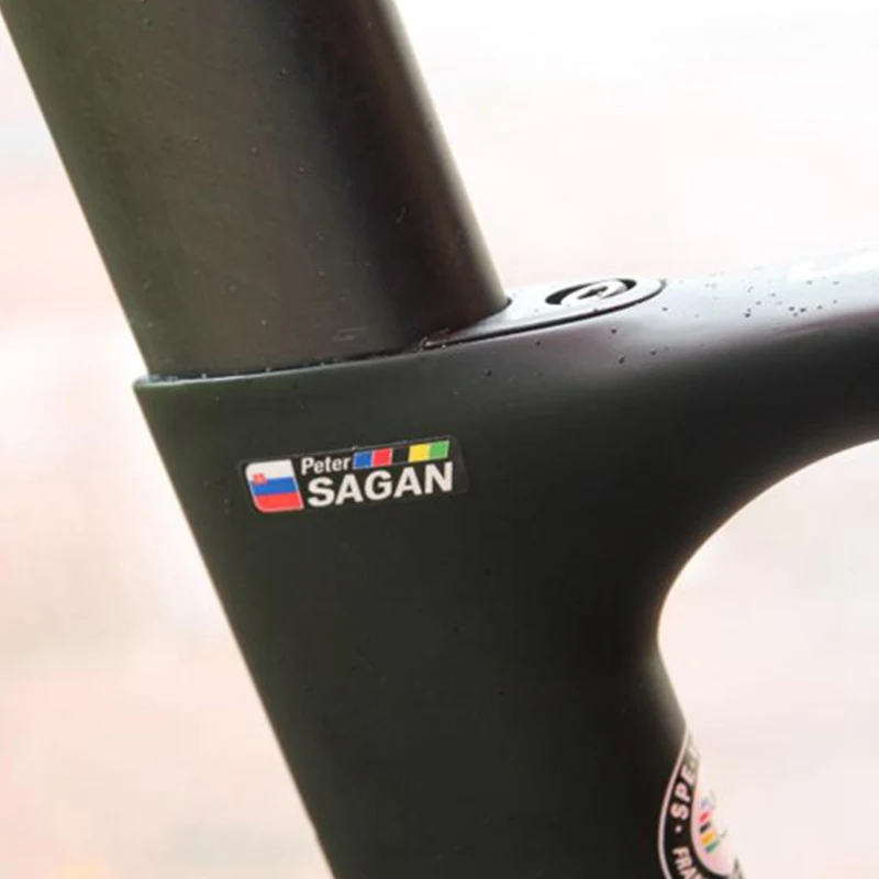 6 шт. наклейки с национальным флагом и именем на заказ для велосипеда