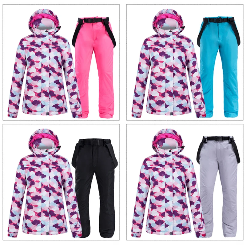 Женская новая лыжная куртка лыжные штаны женский ветрозащитный