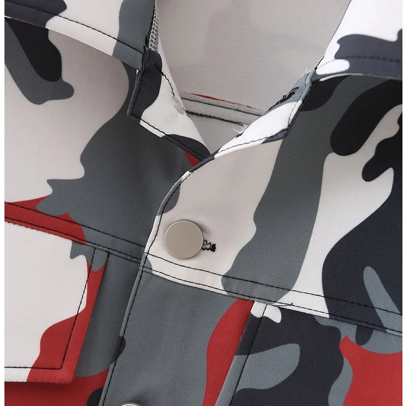 

Za Nice Women camouflage Short Jacket Casual Oversize Tops Ladies Fashion Long Sleeve Lapel Casual Outwear Female Clothing