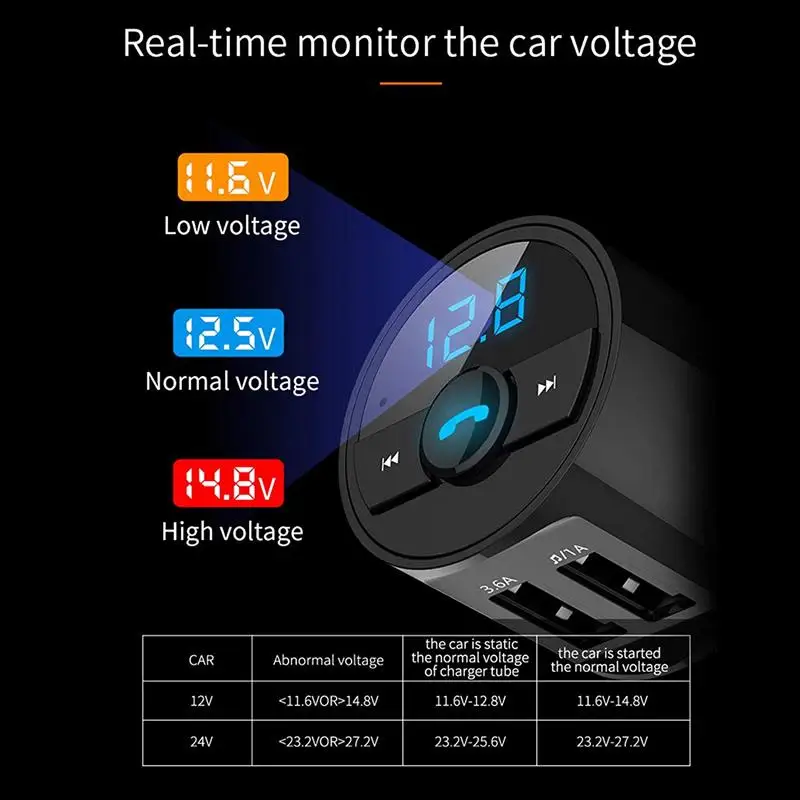 1 шт. беспроводной FM USB передатчик автомобильное зарядное устройство 5 В 3.6A