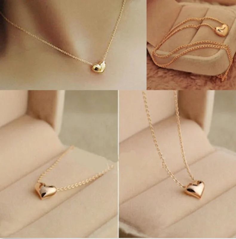 Temperament Little Peach Heart Necklace Clavicle Chain for Women New Fashion Jewelry Accessories 2021 | Украшения и аксессуары