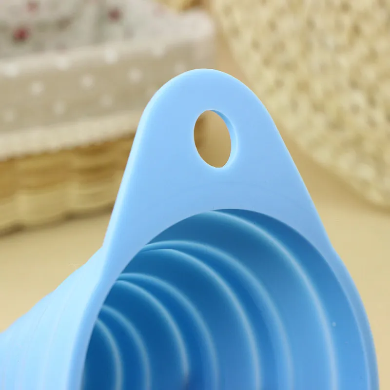 Складная воронка Еда Класс силиконовый телескопическая длинная шея мини