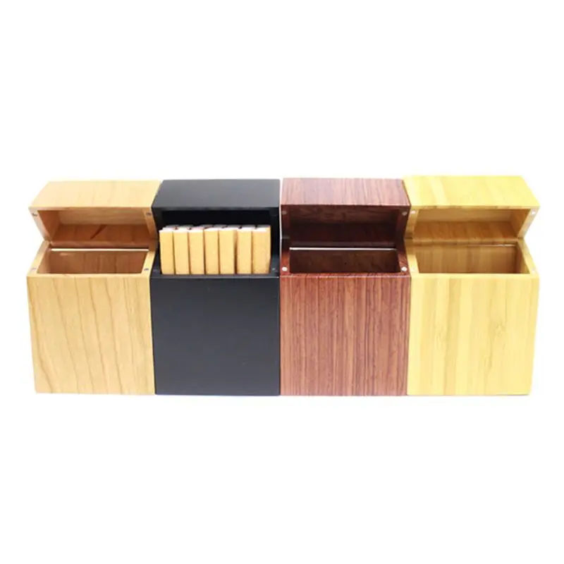 

Cigarette Box Wood with Rosewood and Cherry wood & Bambook Cigarette Case New Creative Clamshell