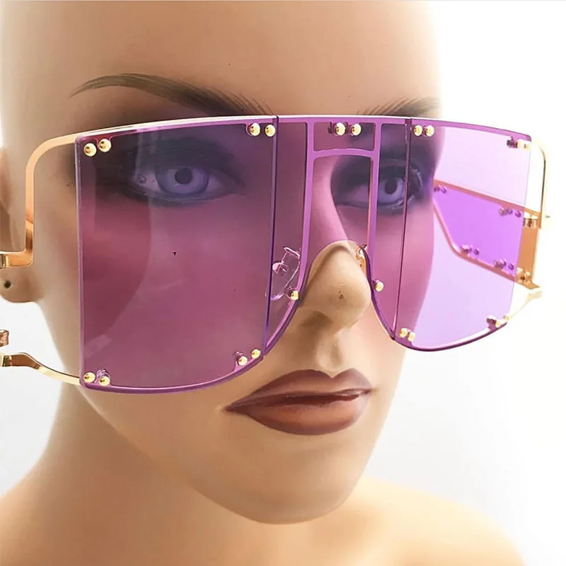 

Hot Super Star Luxury Oversized Sunglasses Female Brand Elegant Ladies Sun Glasses Celebrity Women Purple Eyewear Shades UV400