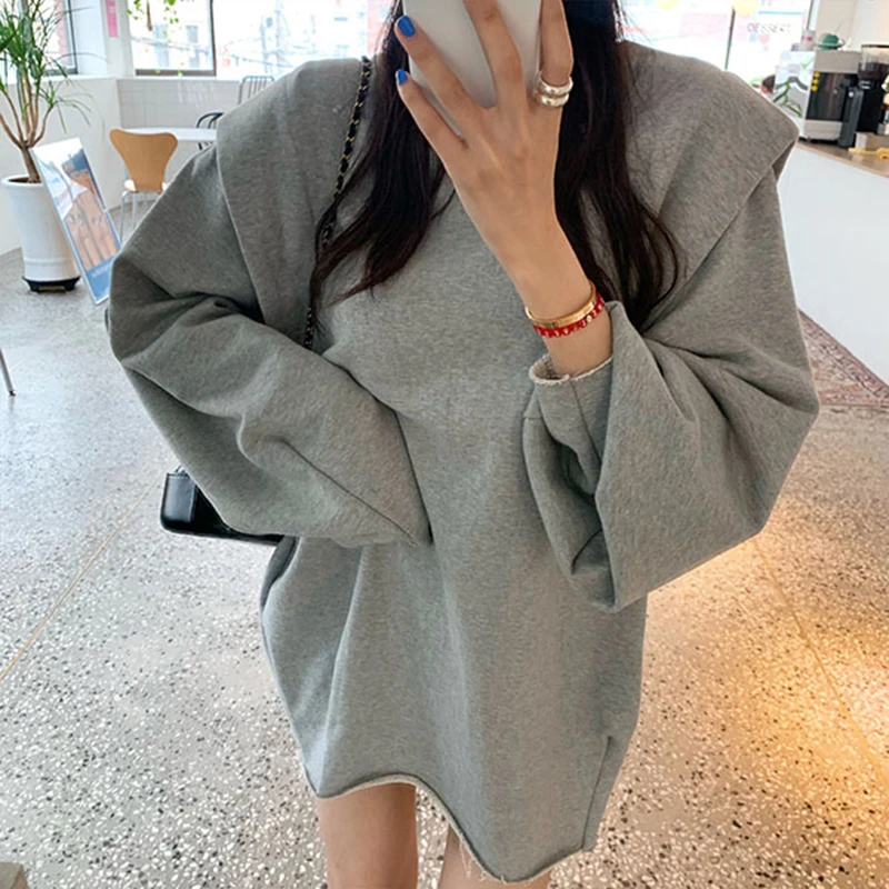 GALCAUR/Повседневная Женская толстовка в стиле пэчворк с круглым вырезом и длинными