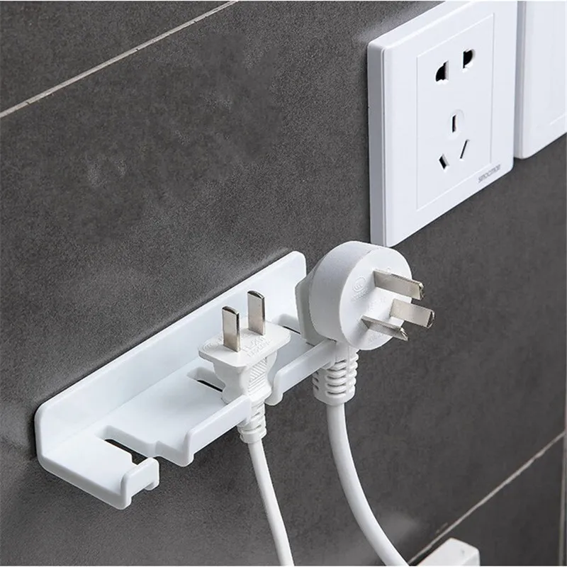 2 шт. настенный крюк для хранения Мощность Розетка Держатель крепления к стене