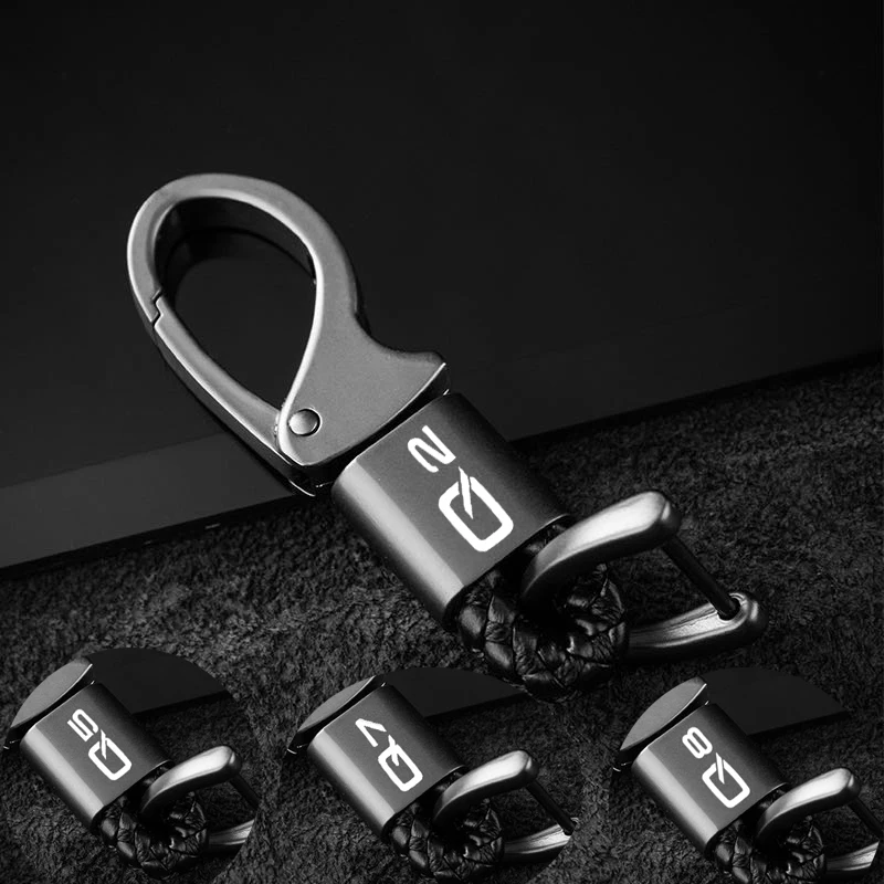 

Fashion Car Keychain Alloy Metal Clasps Hooks Buckle Waist Keychain For audi Q2 Q5 Q7 Q8 car keychain With Custom Logo Key ring