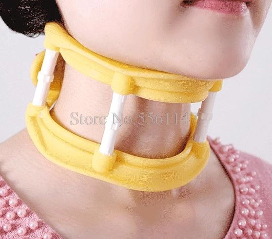 

Adjustable silicone neck collar framework elongation neck traction Massager vertebrae support massage to relax