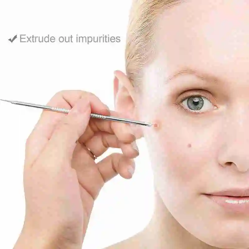 5pcs/set Stainless Steel Acne Needle Pimple Blackhead Squeeze Needles Kit Extractor Removal Acne Tool Pimple Remover Beauty B2I5