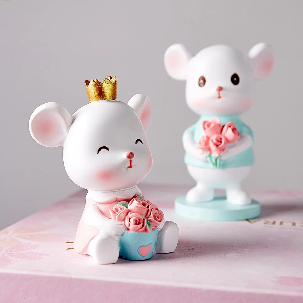 Мини симпатичная статуя мыши в скандинавском стиле Современная полимерная