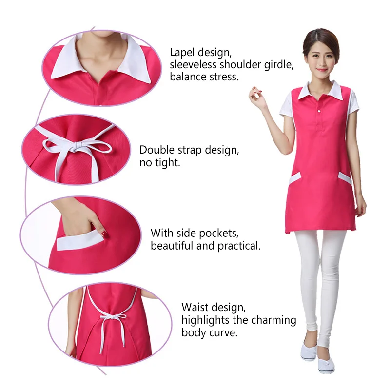 

Waitress Apron for Nail Beautician Coffee Shop Spa Work Clothes Women Hairdressing Working Apron Adjustable Hotel Uniforms