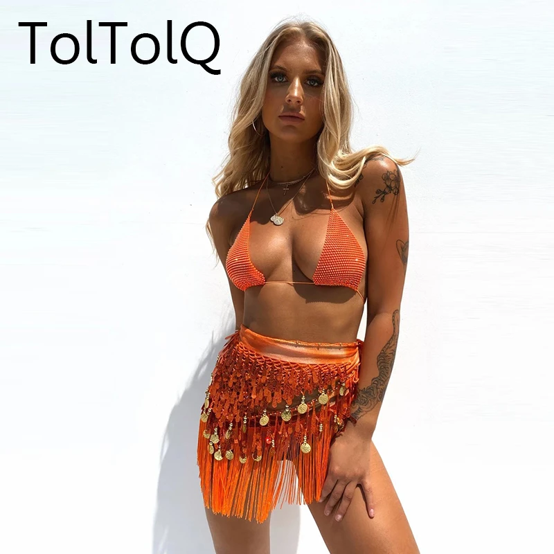 2020 сексуальный сетчатый топ с бриллиантами блестками розовый и оранжевый цвета