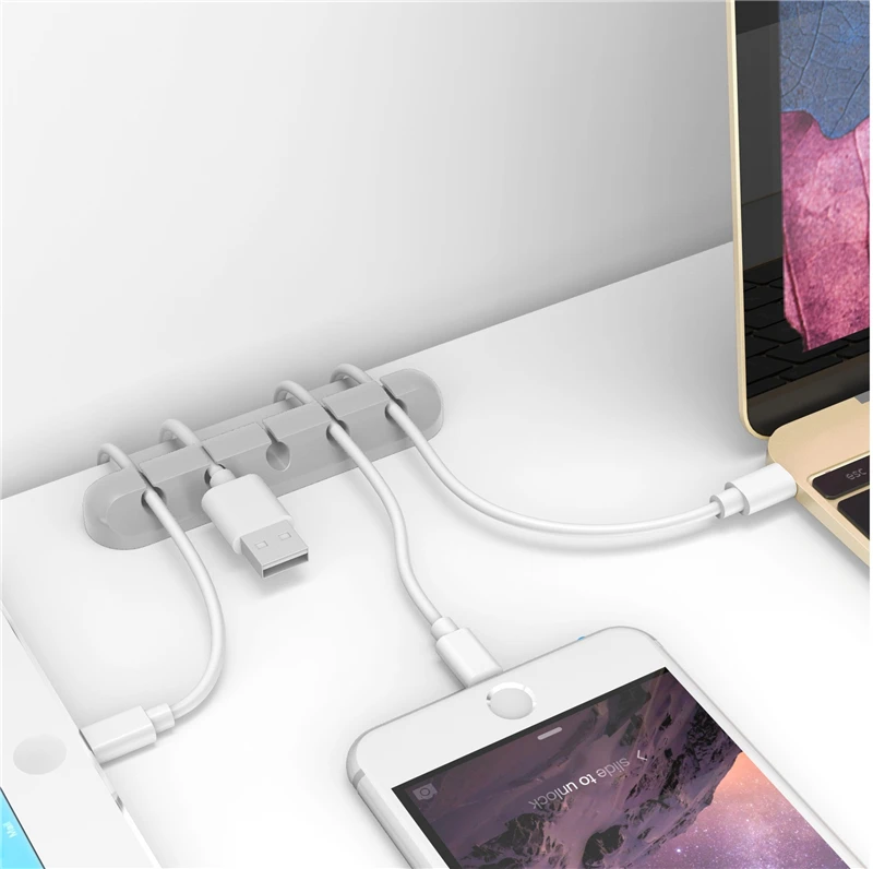 USB кабель для хранения Winder органайзер проволочных кабелей настольные держатели