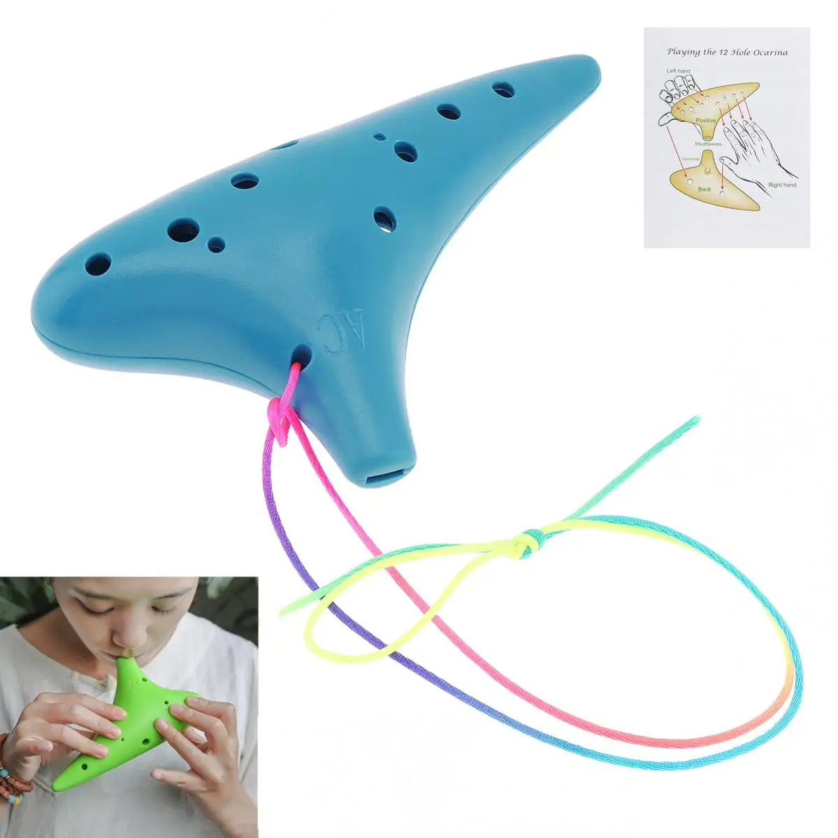 Каучуковая пластиковая каучуковая с 12 отверстиями высоким тоном ремешком на шею