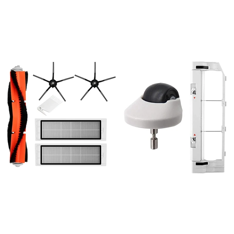 

Лучшие предложения, основная черная боковая щетка, HEPA-фильтр с запасными частями, роликовая крышка, колеса