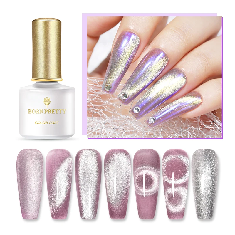 От BORN PRETTY Магнитный Гель лак для ногтей 6 мл Серебряная Snowlight кошка магнитный гель