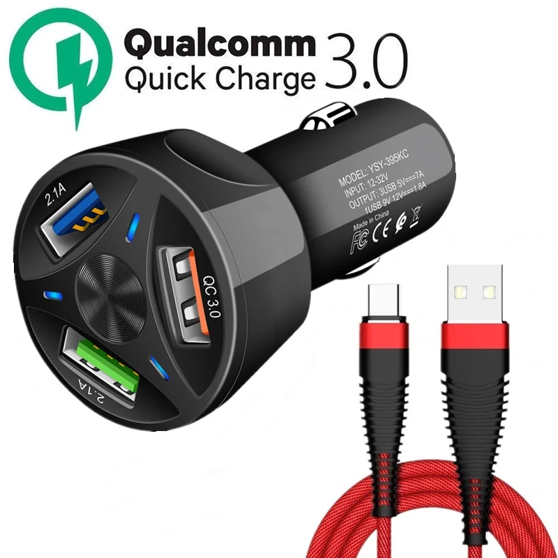 Tongdaytech автомобильное зарядное устройство USB Quick Charge 4,0 3,0 для Iphone X 8, быстрое зарядное устройство для телефона, автомобильное зарядное устройство для samsung S10 S8 Carregador